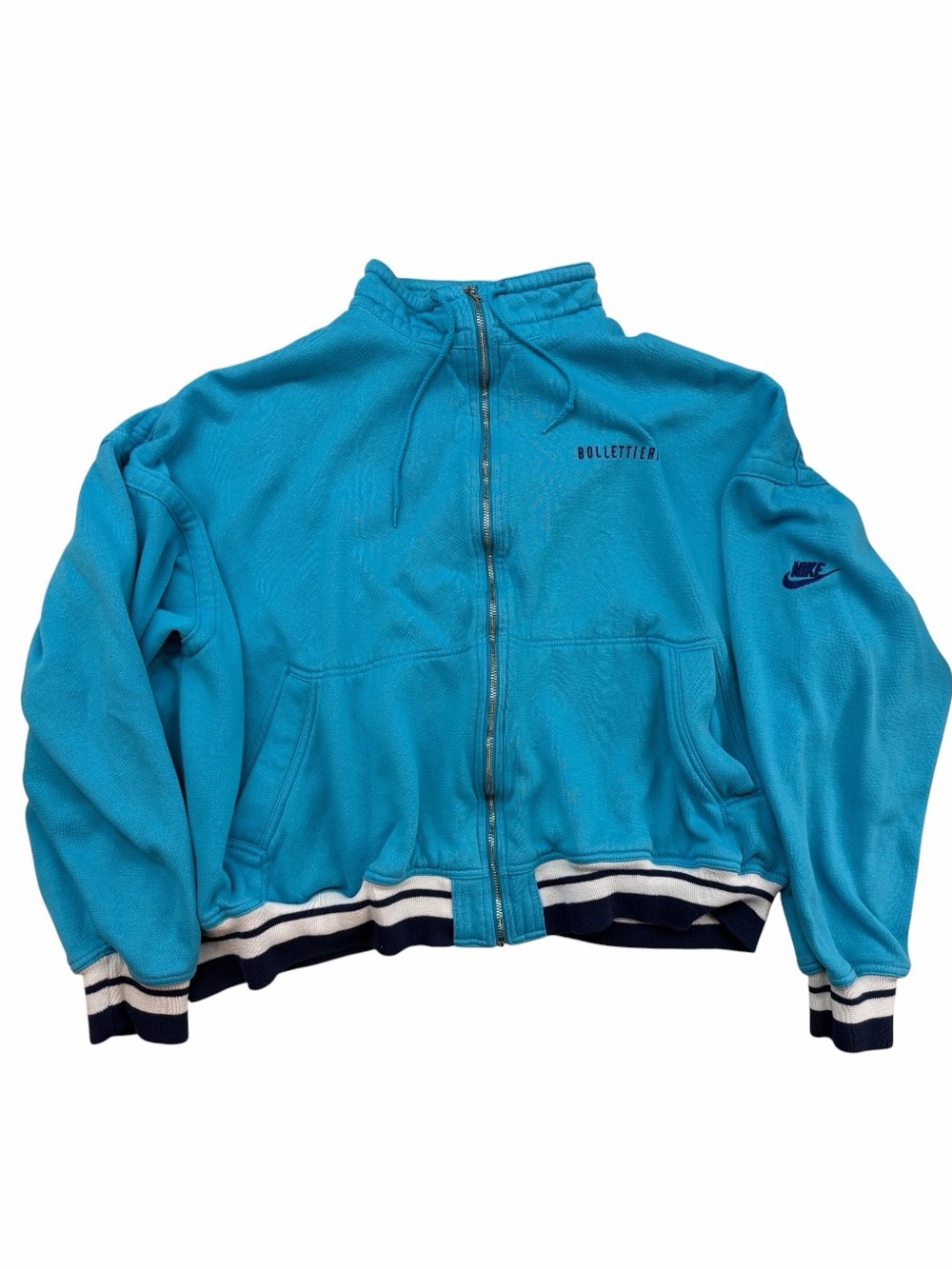 RARE Vintage Nike Tennis Bollettieri Zip Up Sweatshirt Sz XL Blue Agassi